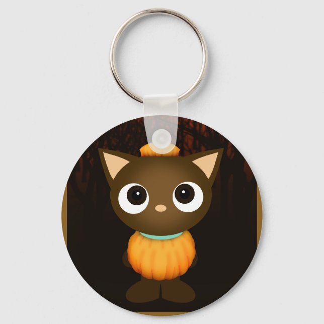 Porte-clés Citrouille de chat Porte - clé Halloween (Recto)