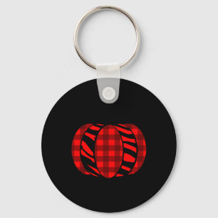 Porte-clés Citrouille d'Halloween Zèbre Carreaux Buffalo Pour