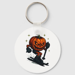 Porte-clés Citrouille effrayante d'Halloween montrant des com