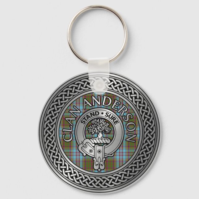Porte-clés Clan Anderson Crest & Tartan Knot (Recto)