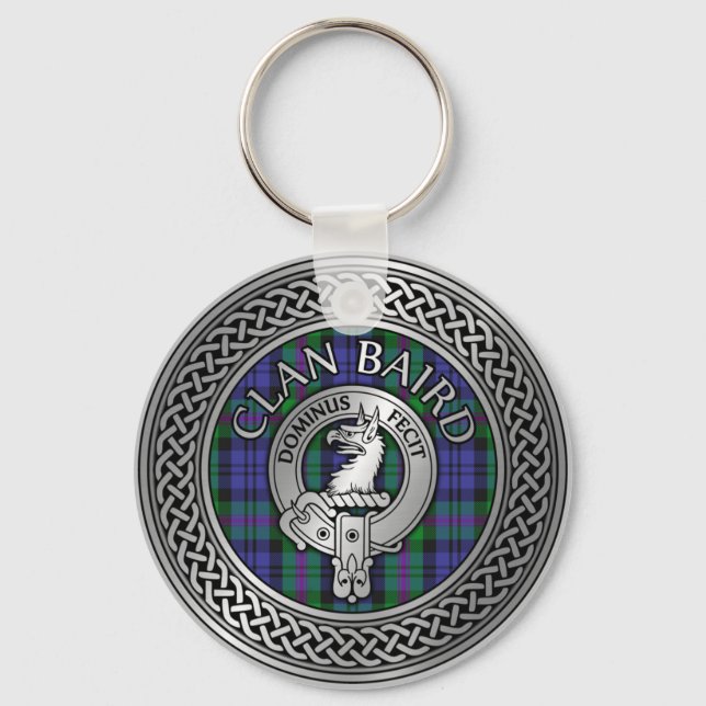Porte-clés Clan Baird Crest & Tartan Knot (Recto)