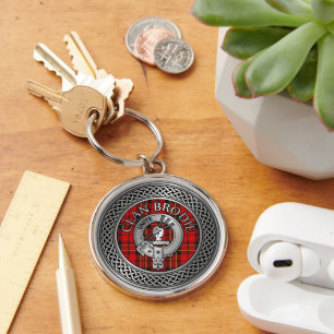 Porte-clés Clan Brodie Crest & Tartan Knot