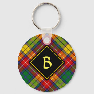 Porte-clés Clan Buchanan Crest sur Tartan