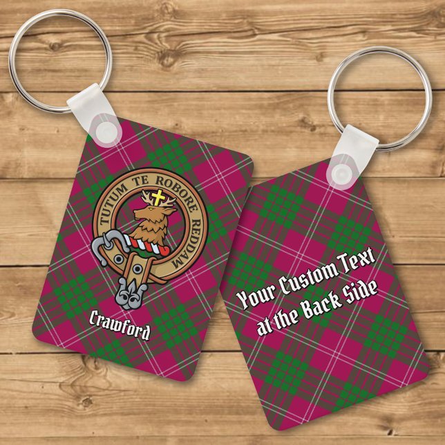 Porte-clés Clan Crawford Crest sur le Porte - clé Tartan (Créateur téléchargé)