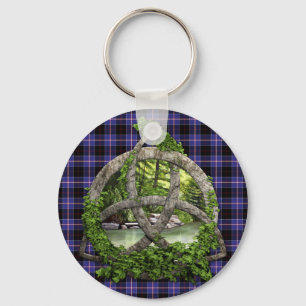 Porte-clés Clan Dunlap Tartan Celtic Trinity