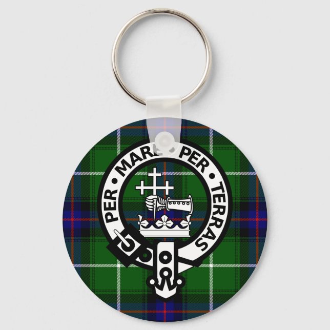 Porte-clés Clan écossais Donald Tartan et Crest (Recto)