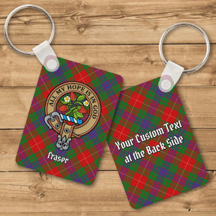 Porte-clés Clan Fraser Crest sur le Porte - clé Tartan