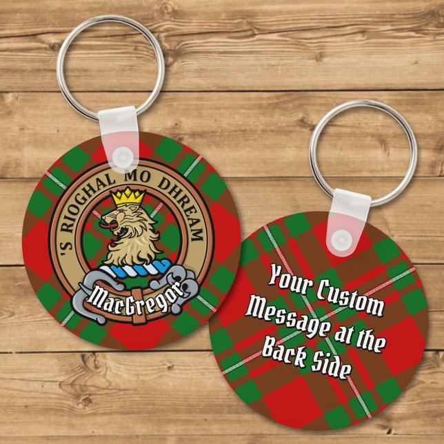 Porte-clés Clan Gregor Crest sur Tartan (Créateur téléchargé)