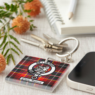 Porte-clés Clan Innes Crest Badge et Tartan