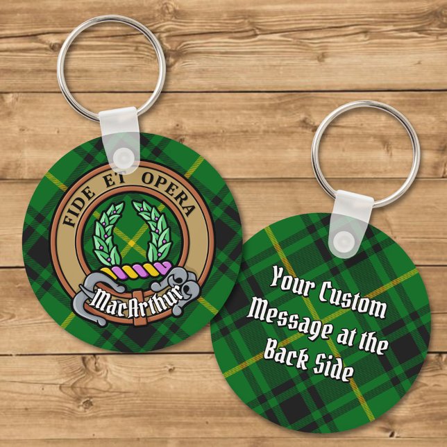 Porte-clés Clan MacArthur Crest sur Tartan Porte - clé (Créateur téléchargé)