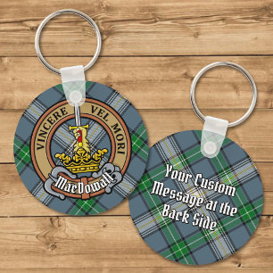 Porte-clés Clan MacDowall Crest sur Tartan