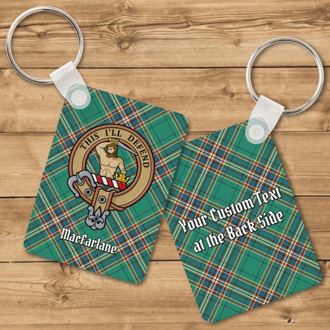 Porte-clés Clan MacFarlane Crest sur Tartan de chasse antique (Créateur téléchargé)