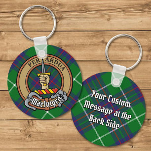 Porte-clés Clan MacIntyre Crest sur Tartan