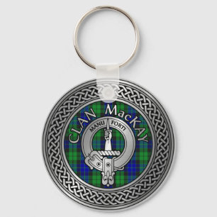 Porte-clés Clan MacKay Crest & Tartan Knot Porte - clé