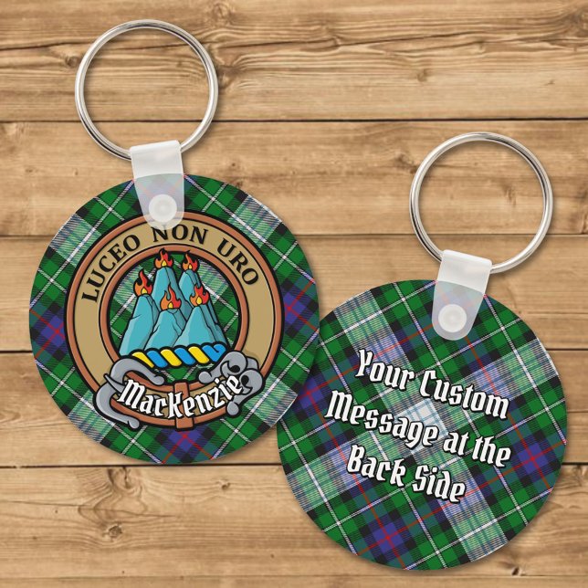Porte-clés Clan MacKenzie Crest sur Tartan de robe (Créateur téléchargé)