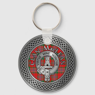 Porte-clés Clan MacLean Crest & Tartan Knot Keychain
