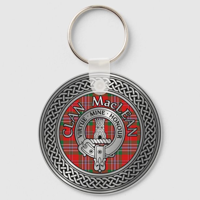 Porte-clés Clan MacLean Crest & Tartan Knot Porte - clé (Recto)