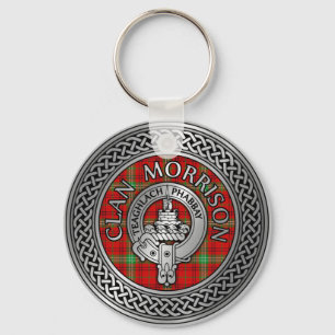 Porte-clés Clan Morrison Crest & Tartan Knot Keychain