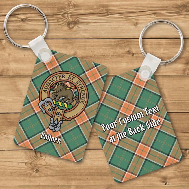 Porte-clés Clan Pollock Crest sur Tartan Porte - clé (Créateur téléchargé)