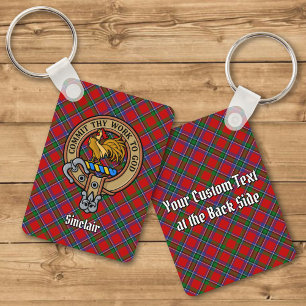 Porte-clés Clan Sinclair Crest sur Tartan