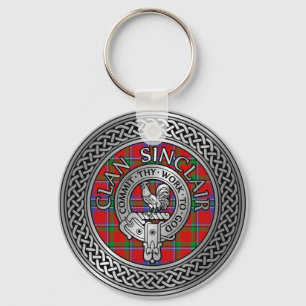 Porte-clés Clan Sinclair Crest & Tartan Knot