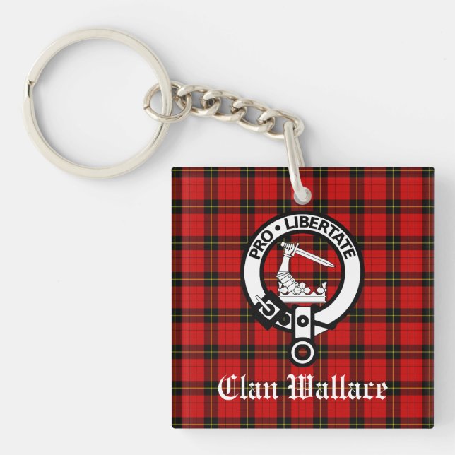 Porte-clés Clan Wallace Crest Badge et Tartan (Devant)