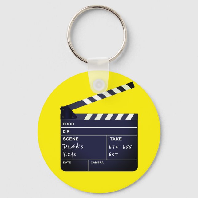 Porte-clés Clapperboard avec le nom Cinema Lover's (Recto)