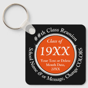 Porte-clés Class Reunion Favors Ideas, Change Orange, White