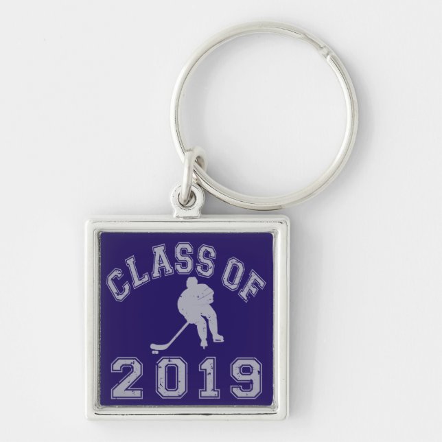 Porte-clés Classe 2019 de l'hockey - gris 2 (Devant)