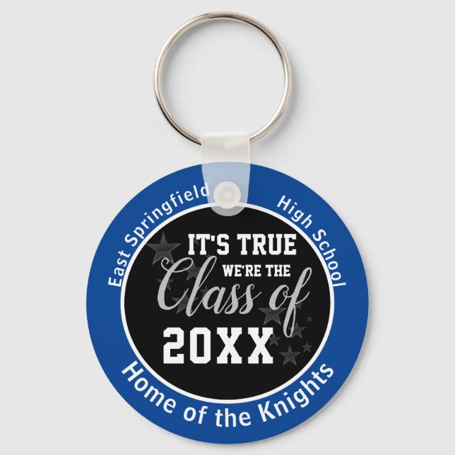 Porte-clés Classe Bleue Personalized High School de 2023 (Recto)