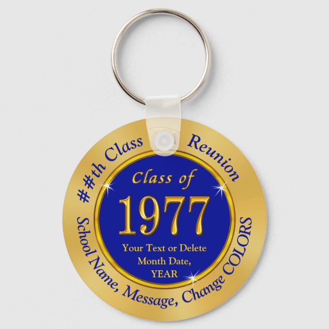 Porte-clés Classe de 1977, Custom, Class Reunion Party Favors (Recto)