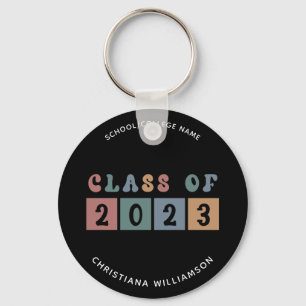 Porte-clés Classe Retro Personnalisée de 2023 Graduation Cute