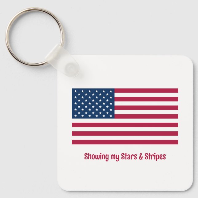 Porte-clés Classic American Pride avec le nom du drapeau, évé (Recto)