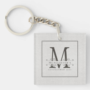 Porte-clés Classic Monogramme Linge Famille Etablissez l'anné