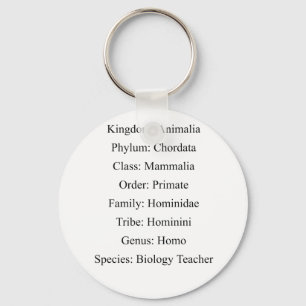 Porte-clés Classification biologique - Professeur de biologie