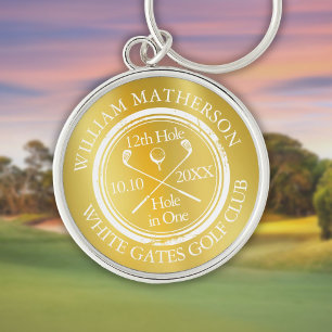 Porte-clés Classique Golf Gold Balle dans le trou Personnalis