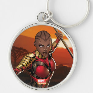 Porte-clés Classiques Avengers   Okoye bondissant avec sa lan