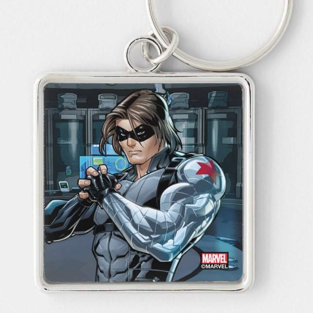 Porte-clés Classiques Avengers | Winter Soldier tenant le poi (Devant)