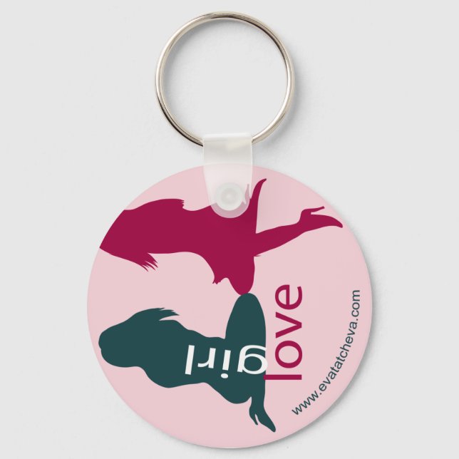 Porte-clés Clavier concepteur 'Girl Love' (Recto)