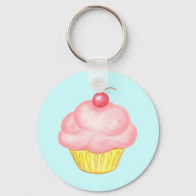 Porte-clés Clavier Cupcake Rose (Recto)