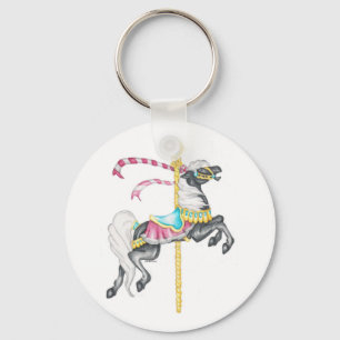 Porte-clés Clavier de cheval de carrousel noir