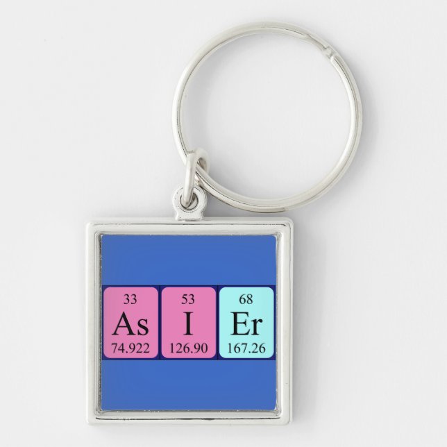 Porte-clés Clavier de nom de table périodique Asier (Devant)