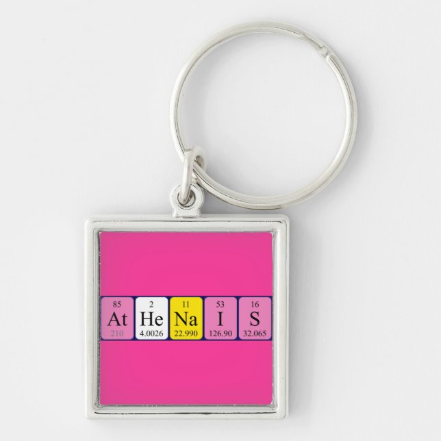 Porte-clés Clavier de nom de table périodique Athénaïs (Devant)