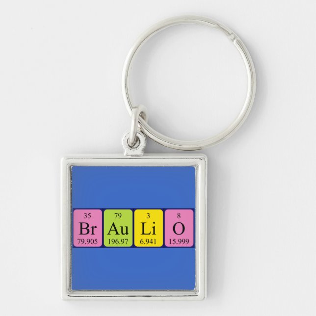 Porte-clés Clavier de nom de table périodique Braulio (Devant)