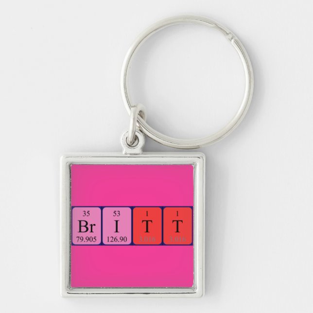 Porte-clés Clavier de nom de table périodique Britt (Devant)