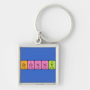 Porte-clés Clavier de nom de table périodique Donny
