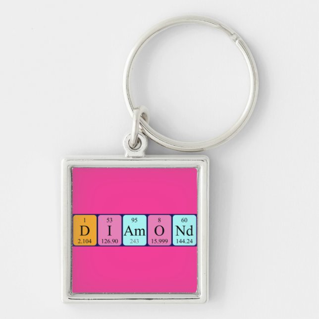 Porte-clés Clavier de nom de table périodique du diamant (Devant)