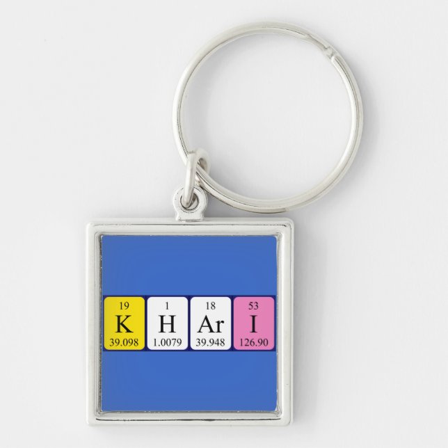 Porte-clés Clavier de nom de table périodique Khari (Devant)