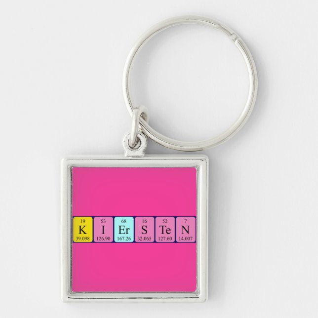 Porte-clés Clavier de nom de table périodique Kiersten (Devant)