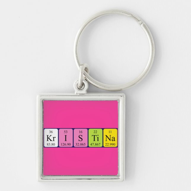 Porte-clés Clavier de nom de table périodique Kristina (Devant)